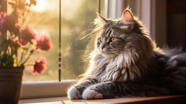 Gato de la mañana de mascota