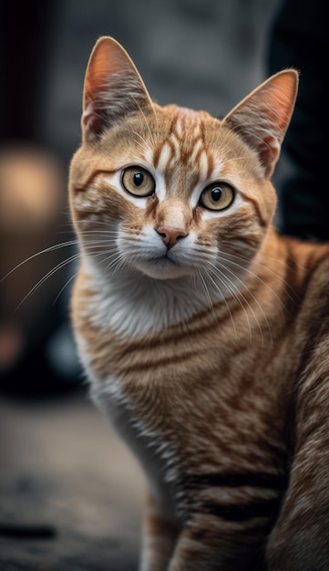 Un gato con una mancha blanca en el pecho.