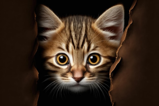 Gato marrón mirándote de una manera linda Juego de gatos curiosos Gatito atigrado