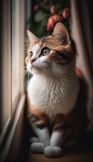 Un gato mirando por la ventana