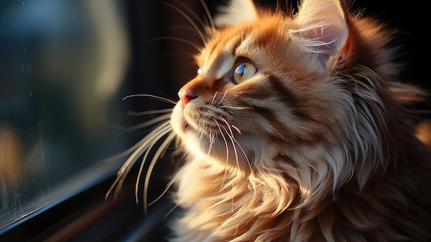 Gato mirando por la ventana