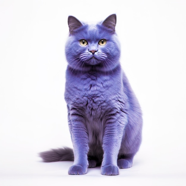 gato morado con ojos amarillos