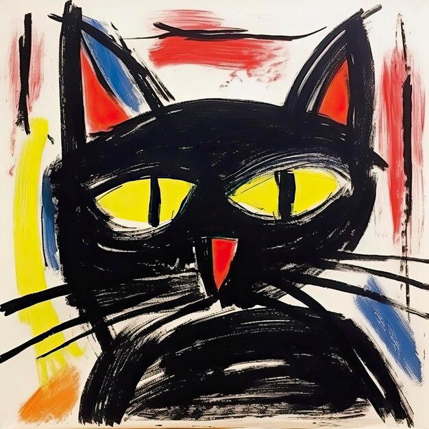 gato na arte abstrata