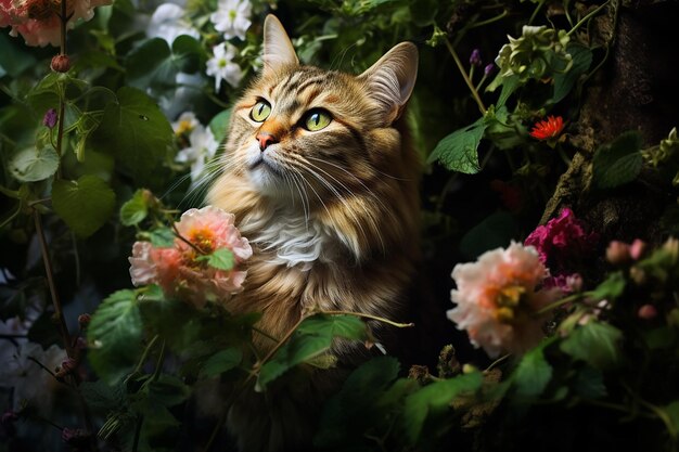 Foto gato na natureza