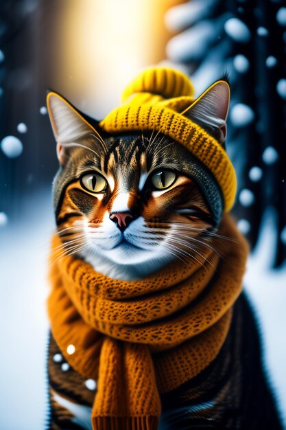 Foto gato na neve