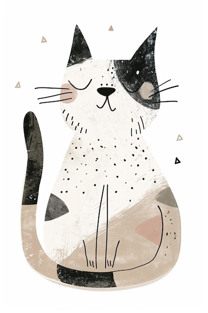 Un gato naranja de dibujos animados mira fijamente un fondo blanco