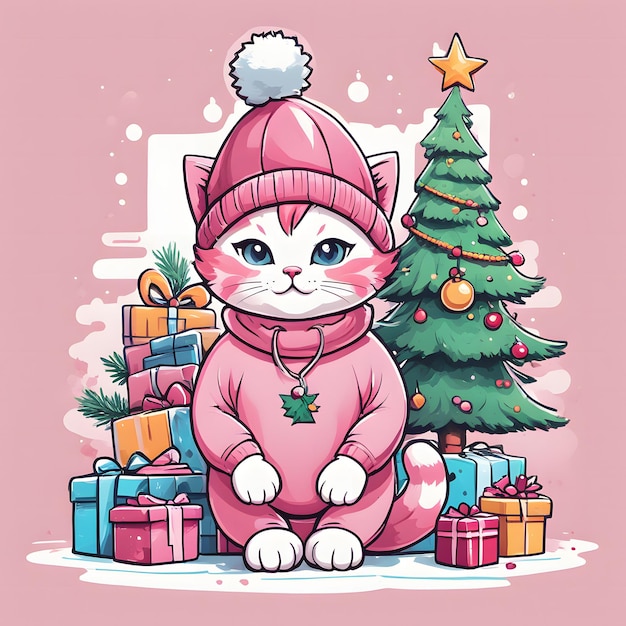 Foto el gato de navidad.