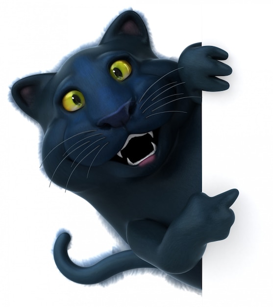 Gato negro - Ilustración 3D