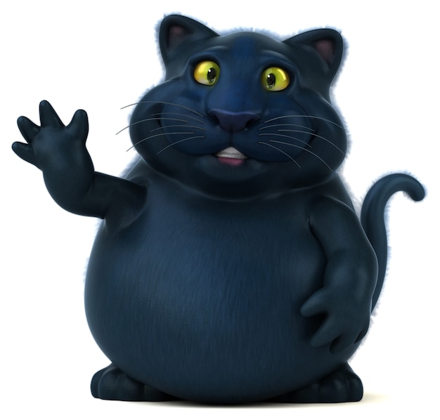 Gato negro - Ilustración 3D