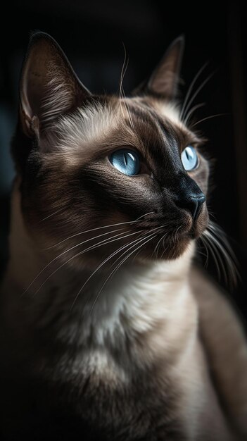 Un gato con ojos azules