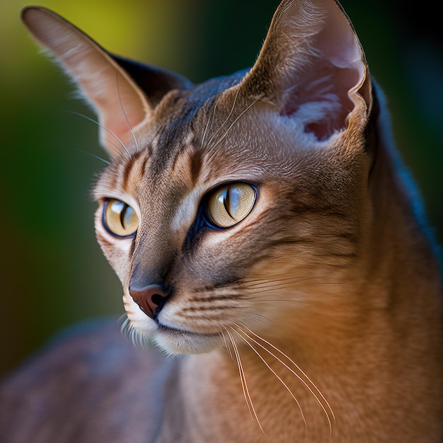 Foto gato oriental realista em fundo ao ar livre natural arrebatador