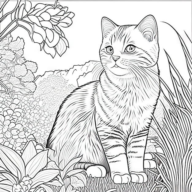 Gato para colorir