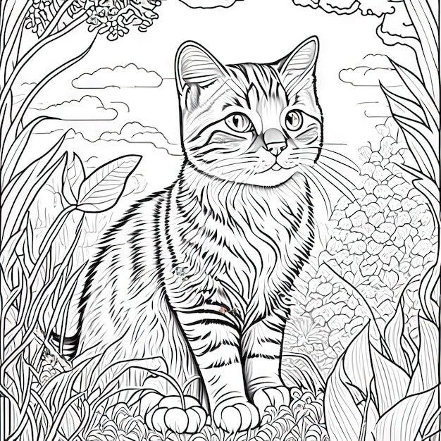 Gato para colorir