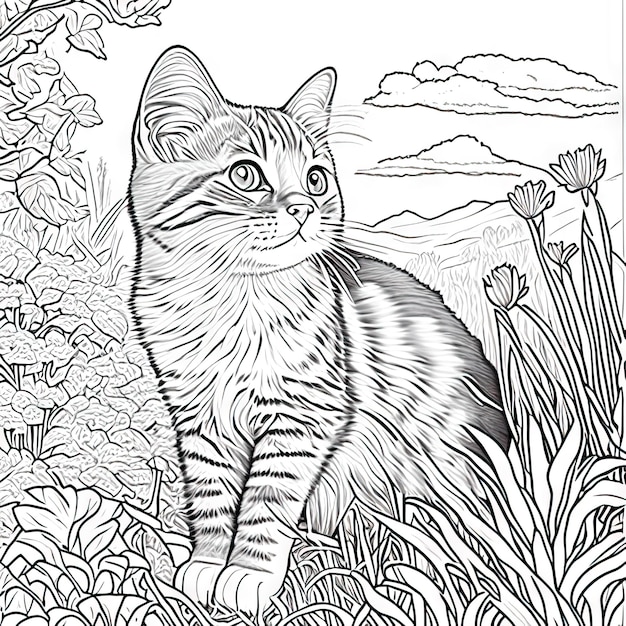 Gato para colorir