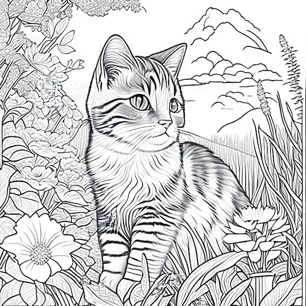 Gato para colorir