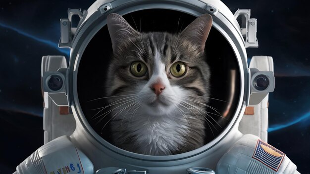 Foto gato en el paseo espacial