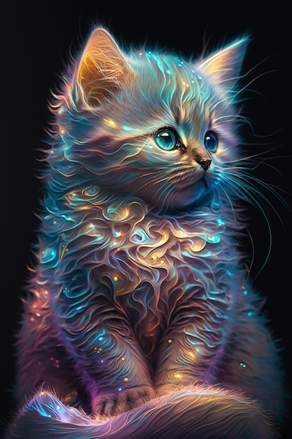 Un gato con un patrón de galaxia en la cara.