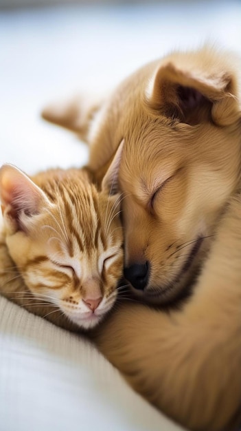 gato y perro durmiendo juntos