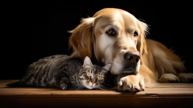 Foto gato perro negro aislado