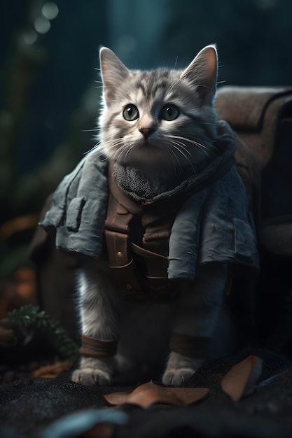 Un gato en un póster de Star Wars.