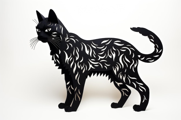 Gato preto de papel