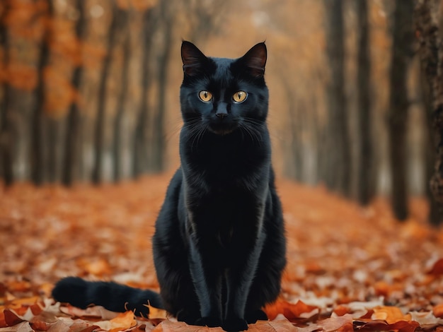 Gato preto dia das bruxas