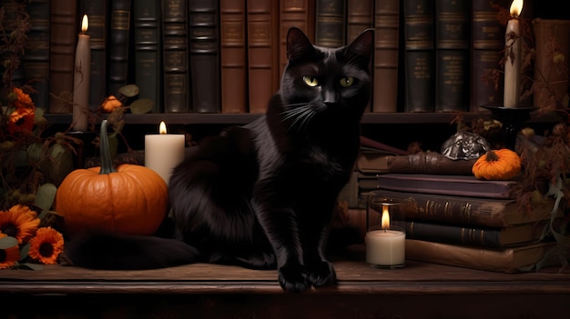 Gato preto Halloween