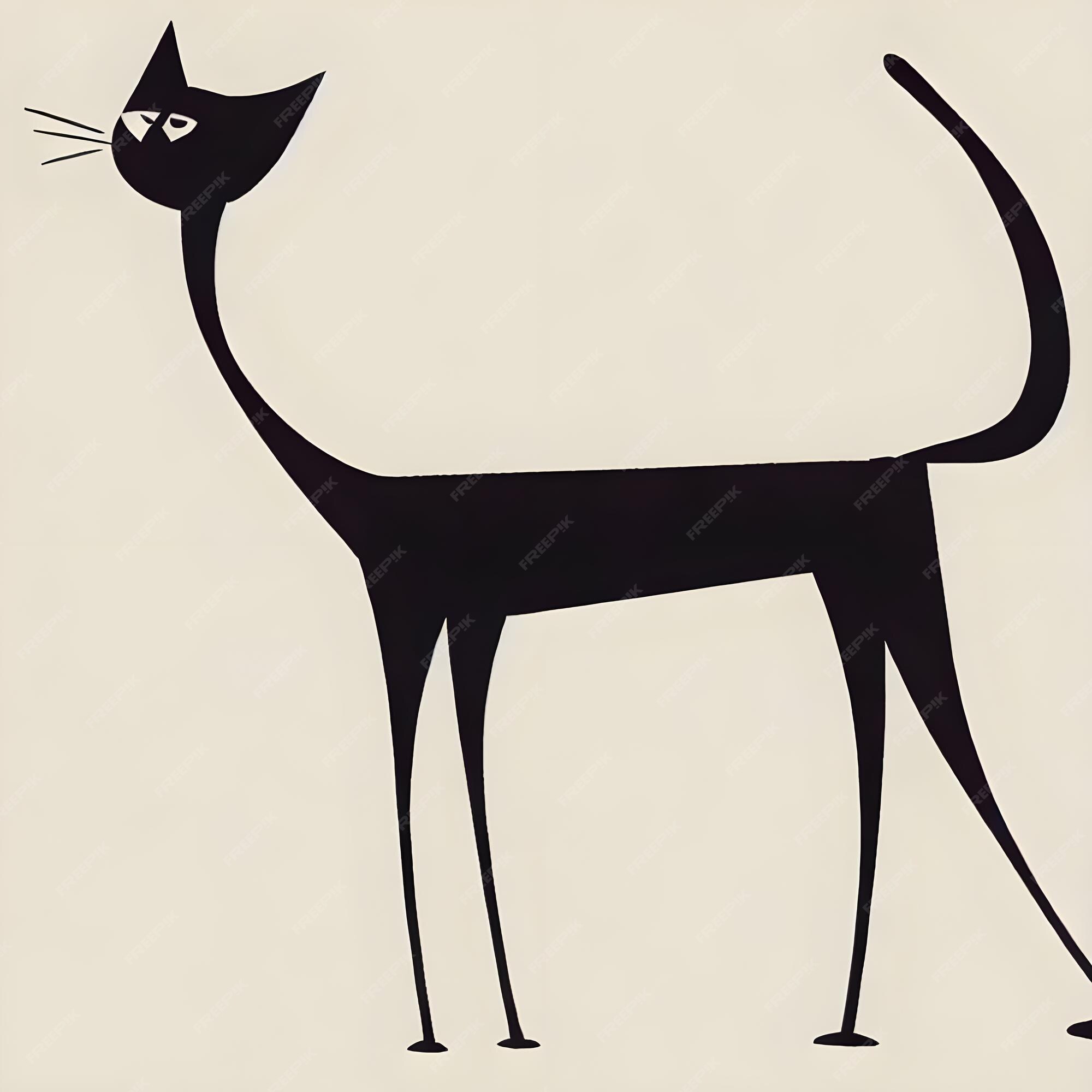 Gato Preto Desenho Animado Isolado Fundo Branco Ilustração Vetorial Para  imagem vetorial de AnzelikaKononec© 498788768