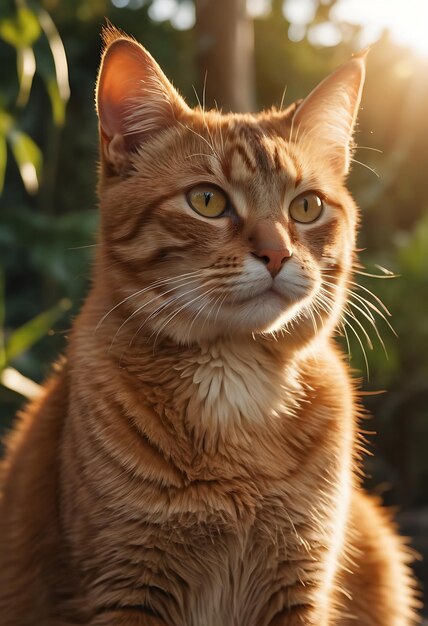 un gato que está sentado frente a algunas plantas