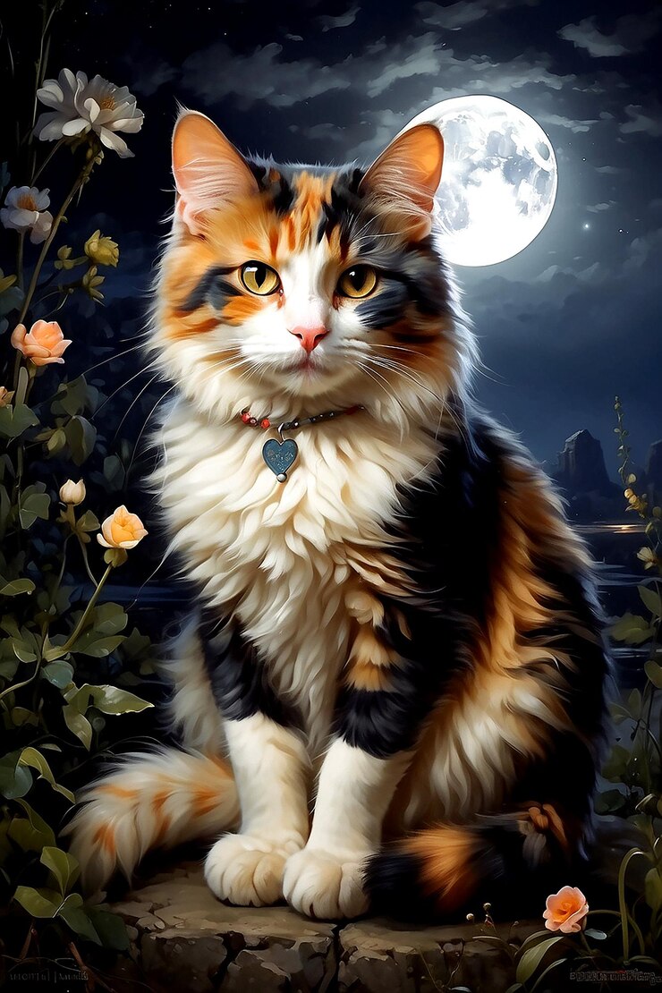 un gato que tiene una etiqueta que dice gato en él