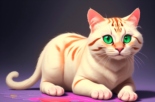 Gato Retrato de gato con bonito hocico ojos amarillos IA generativa