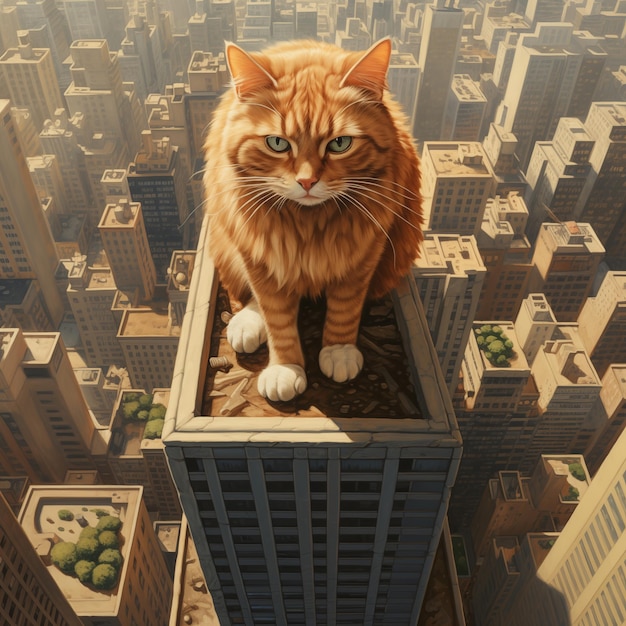 Foto gato rico realista em detalhes visto de cima a baixo