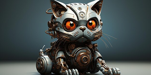 Foto gato robot en un fondo claro