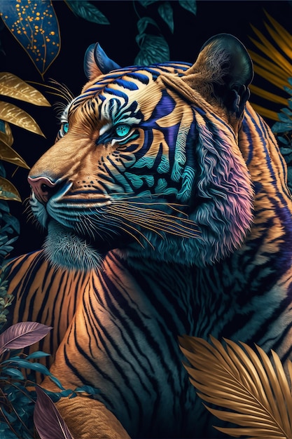 Gato selvagem tigre, arte decorativa