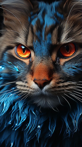 El gato siamés azul con el asombro