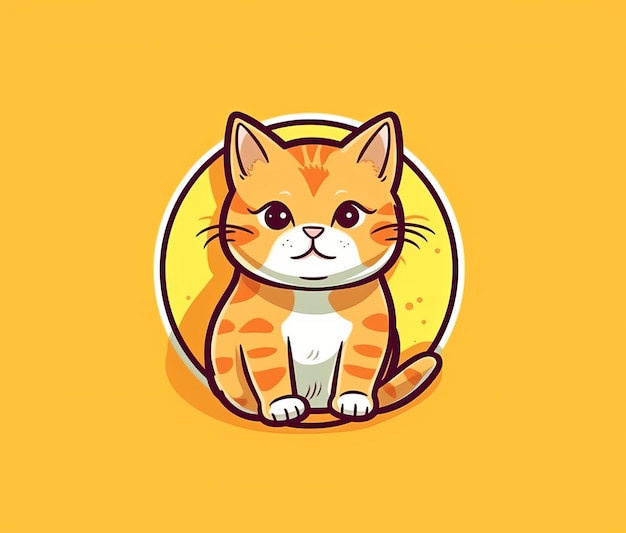 Gato sobre un fondo amarillo