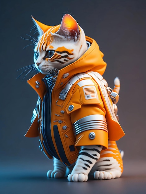 gato soldado con chaqueta