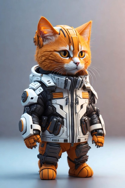 gato soldado con chaqueta