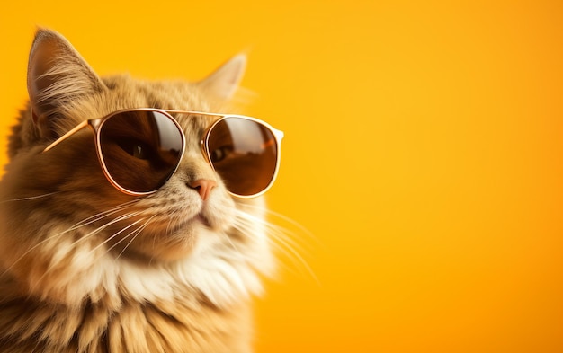 Gato soleado con gafas de sol