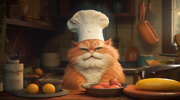 El gato en el sombrero es un gato en la cocina.