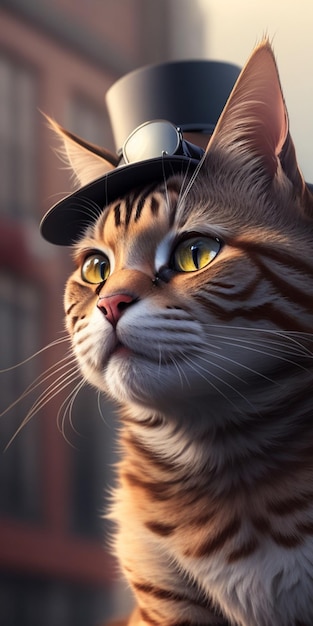 Un gato con sombrero