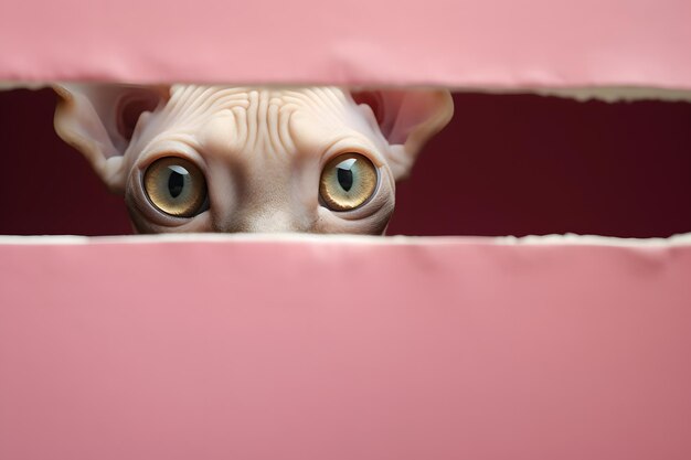 un gato Sphynx juguetón y travieso conocido por su apariencia sin pelo