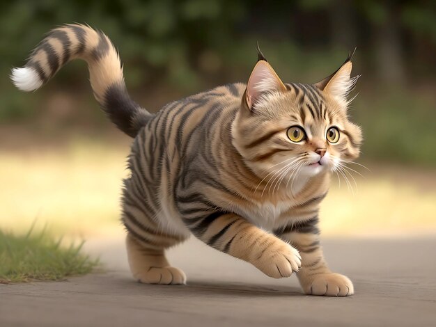 Un gato tabby travieso