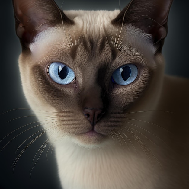 Gato tonkinese realista em fundo natural ao ar livre arrebatador