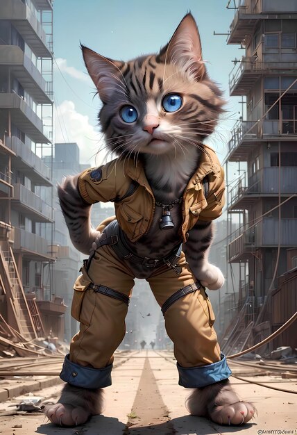 el gato trabaja en la industria de la construcción