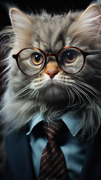 Un gato con traje y corbata ai.