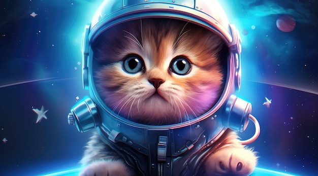 Gato en un traje espacial fondos de pantalla