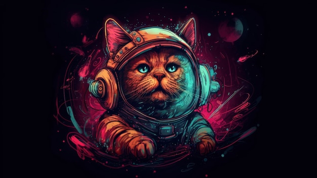 Un gato en traje espacial.