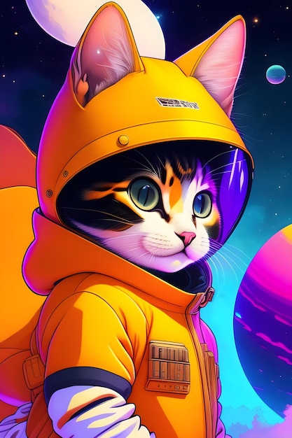 Gato con traje espacial