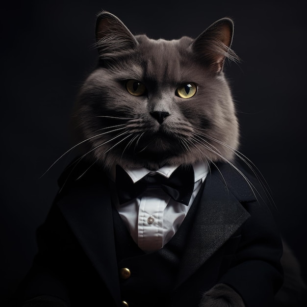 un gato en un traje